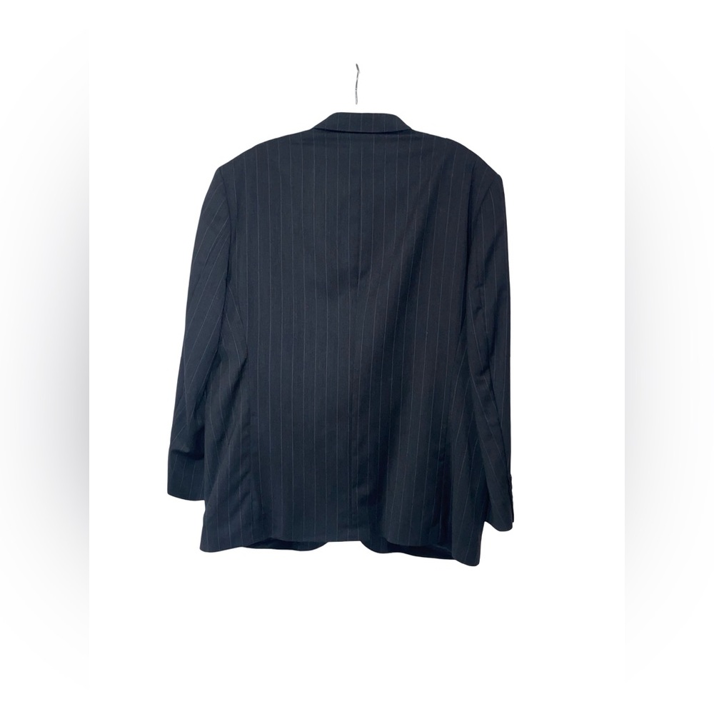 Oscar de la Renta Men’s Pinstripe Blazer 46R Wool Charcoal Gray 2-Button Vintage - Picture 3 of 9